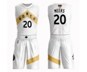 Women's Toronto Raptors #20 Jodie Meeks Swingman White 2019 Basketball Finals Bound Suit Jersey - City Edition