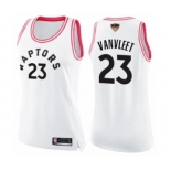 Women's Toronto Raptors #23 Fred VanVleet Swingman White Pink Fashion 2019 Basketball Finals Bound Jersey