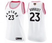 Women's Toronto Raptors #23 Fred VanVleet Swingman White Pink Fashion 2019 Basketball Finals Bound Jersey