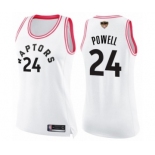 Women's Toronto Raptors #24 Norman Powell Swingman White Pink Fashion 2019 Basketball Finals Bound Jersey