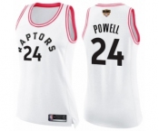 Women's Toronto Raptors #24 Norman Powell Swingman White Pink Fashion 2019 Basketball Finals Bound Jersey