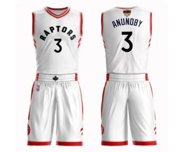 Women's Toronto Raptors #3 OG Anunoby Swingman White 2019 Basketball Finals Bound Suit Jersey - Association Edition