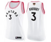 Women's Toronto Raptors #3 OG Anunoby Swingman White Pink Fashion 2019 Basketball Finals Bound Jersey