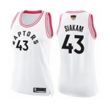 Women's Toronto Raptors #43 Pascal Siakam Swingman White Pink Fashion 2019 Basketball Finals Bound Jersey