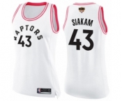 Women's Toronto Raptors #43 Pascal Siakam Swingman White Pink Fashion 2019 Basketball Finals Bound Jersey