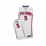 Men Adidas Detroit Pistons #5 Luke Kennard Authentic White Home NBA Jersey