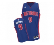 Men Adidas Detroit Pistons #9 Langston Galloway Swingman Royal Blue Road NBA Jersey