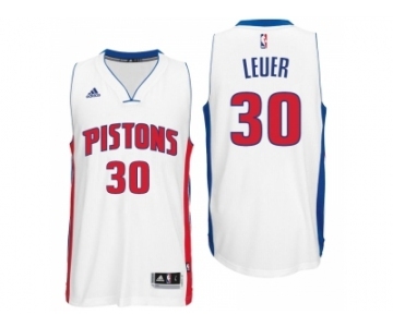 Men Detroit Pistons #30 Jon Leuer Home White New Swingman Jersey