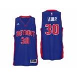 Men Detroit Pistons #30 Jon Leuer Road Blue New Swingman Jersey