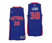 Men Detroit Pistons #30 Jon Leuer Road Blue New Swingman Jersey