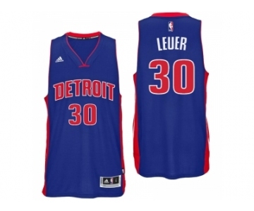 Men Detroit Pistons #30 Jon Leuer Road Blue New Swingman Jersey