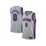 Men Nike Detroit Pistons #0 Andre Drummond Authentic Silver NBA Jersey Statement Edition