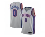 Men Nike Detroit Pistons #0 Andre Drummond Authentic Silver NBA Jersey Statement Edition