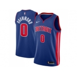 Men Nike Detroit Pistons #0 Andre Drummond Blue Stitched NBA Swingman Jersey