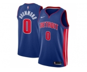 Men Nike Detroit Pistons #0 Andre Drummond Blue Stitched NBA Swingman Jersey