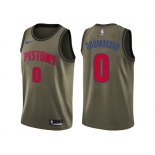 Men Nike Detroit Pistons #0 Andre Drummond Green Salute to Service NBA Swingman Jersey