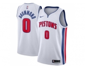 Men Nike Detroit Pistons #0 Andre Drummond White Stitched NBA Swingman Jersey