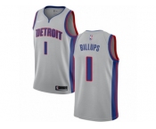 Men Nike Detroit Pistons #1 Chauncey Billups Authentic Silver NBA Jersey Statement Edition