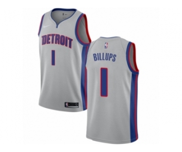 Men Nike Detroit Pistons #1 Chauncey Billups Authentic Silver NBA Jersey Statement Edition