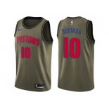 Men Nike Detroit Pistons #10 Dennis Rodma Green Salute to Service NBA Swingman Jersey