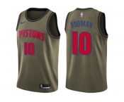 Men Nike Detroit Pistons #10 Dennis Rodma Green Salute to Service NBA Swingman Jersey