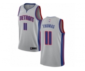 Men Nike Detroit Pistons #11 Isiah Thomas Authentic Silver NBA Jersey Statement Edition