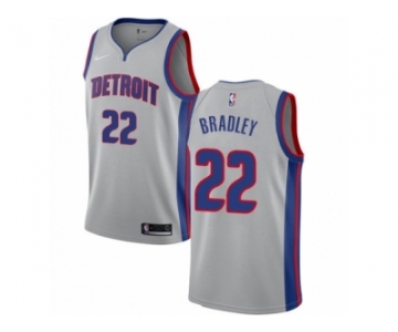 Men Nike Detroit Pistons #22 Avery Bradley Authentic Silver NBA Jersey Statement Edition