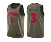 Men Nike Detroit Pistons #3 Ben Wallace Green Salute to Service NBA Swingman Jerse