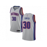 Men Nike Detroit Pistons #30 Joe Smith Authentic Silver NBA Jersey Statement Edition