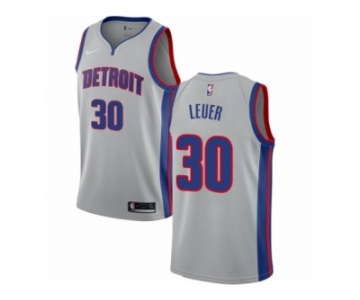 Men Nike Detroit Pistons #30 Jon Leuer Authentic Silver NBA Jersey Statement Edition