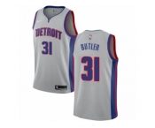 Men Nike Detroit Pistons #31 Caron Butler Authentic Silver NBA Jersey Statement Edition