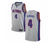 Men Nike Detroit Pistons #4 Joe Dumars Authentic Silver NBA Jersey Statement Edition