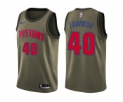 Men Nike Detroit Pistons #40 Bill Laimbeer Green Salute to Service NBA Swingman Jersey