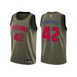 Men Nike Detroit Pistons #42 Jerry Stackhouse Green Salute to Service NBA Swingman Jersey