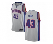 Men Nike Detroit Pistons #43 Grant Long Authentic Silver NBA Jersey Statement Edition