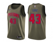 Men Nike Detroit Pistons #43 Grant Long Green Salute to Service NBA Swingman Jersey