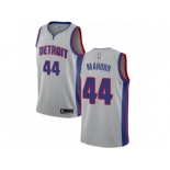 Men Nike Detroit Pistons #44 Rick Mahorn Authentic Silver NBA Jersey Statement Edition