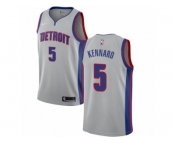 Men Nike Detroit Pistons #5 Luke Kennard Authentic Silver NBA Jersey Statement Edition