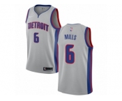 Men Nike Detroit Pistons #6 Terry Mills Authentic Silver NBA Jersey Statement Edition