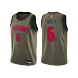 Men Nike Detroit Pistons #6 Terry Mills Green Salute to Service NBA Swingman Jersey