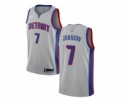 Men Nike Detroit Pistons #7 Stanley Johnson Authentic Silver NBA Jersey Statement Edition