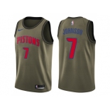 Men Nike Detroit Pistons #7 Stanley Johnson Green Salute to Service NBA Swingman Jersey