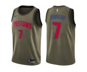 Men Nike Detroit Pistons #7 Stanley Johnson Green Salute to Service NBA Swingman Jersey