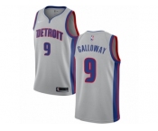 Men Nike Detroit Pistons #9 Langston Galloway Authentic Silver NBA Jersey Statement Edition