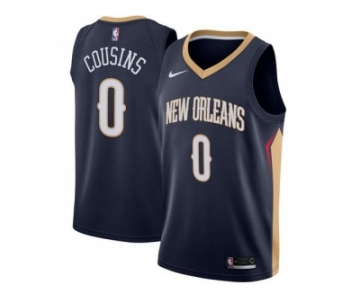 Men Nike New Orleans Pelicans #0 DeMarcus Cousins Navy Stitched NBA Swingman Jersey