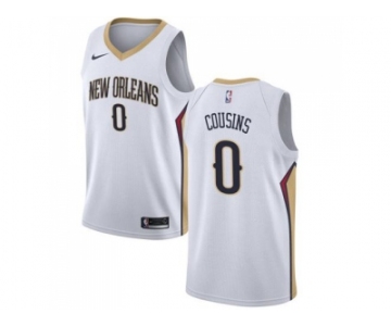 Men Nike New Orleans Pelicans #0 DeMarcus Cousins White Stitched NBA Swingman Jersey