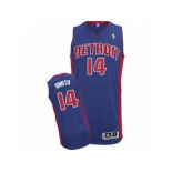 Men's Adidas Detroit Pistons #14 Ish Smith Authentic Royal Blue Road NBA Jersey