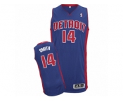 Men's Adidas Detroit Pistons #14 Ish Smith Authentic Royal Blue Road NBA Jersey