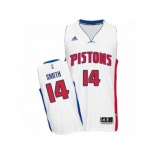 Men's Adidas Detroit Pistons #14 Ish Smith Swingman White Home NBA Jersey