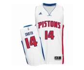 Men's Adidas Detroit Pistons #14 Ish Smith Swingman White Home NBA Jersey